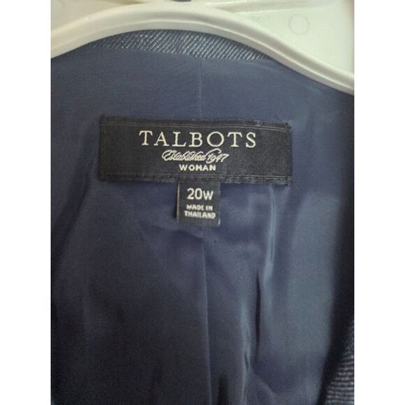 NWOT Talbots Women Blue Grey 100% Linen 1 Button Single Breasted Blazer size 20W - Picture 7 of 9